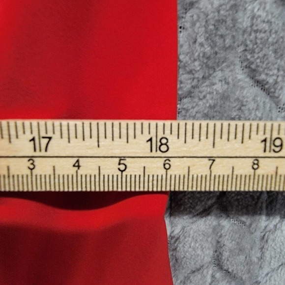 DKNYC Maraschino Red Cap Sleeve Stretch Sheath Pleated Dress Size 8 - Picture 6 of 12